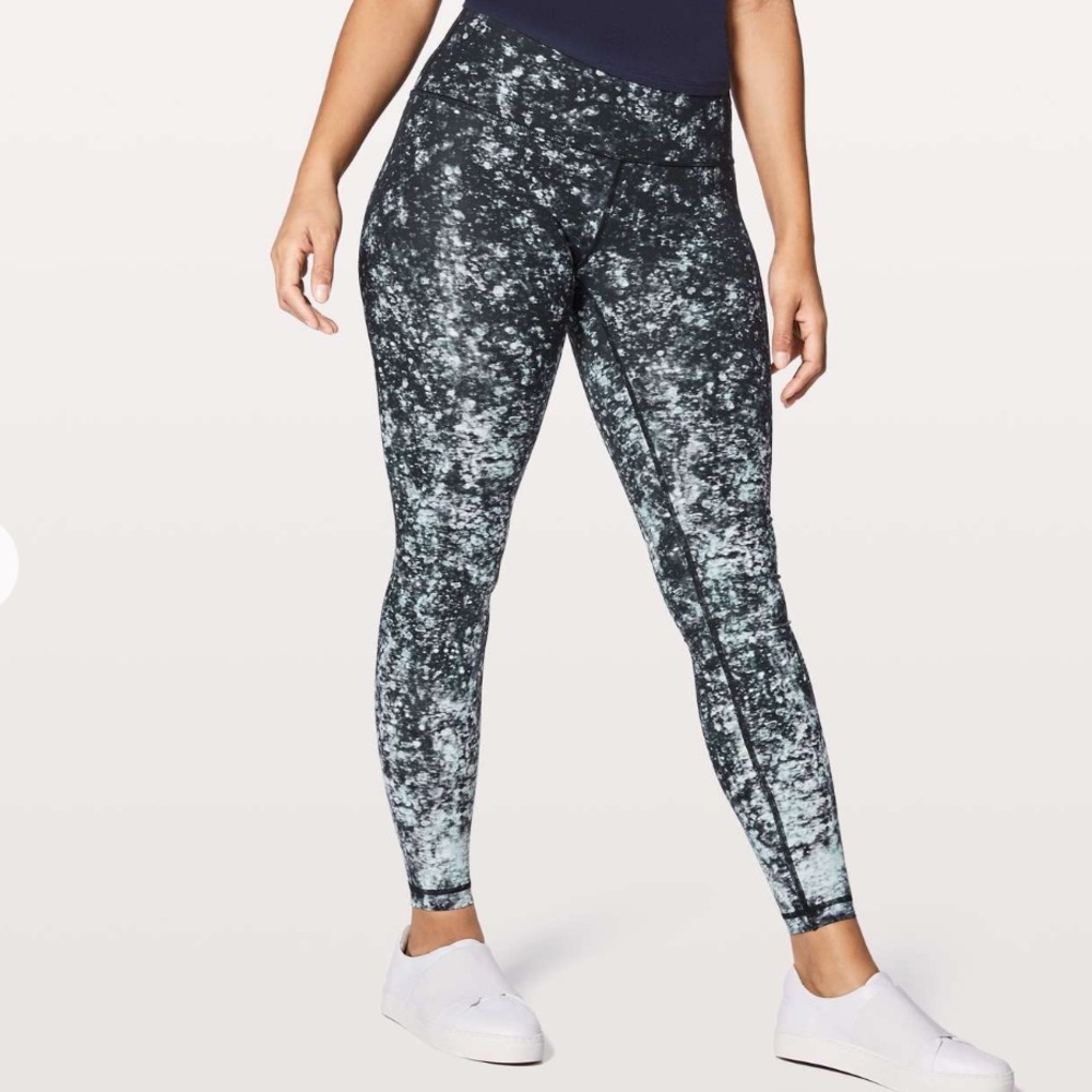 Lululemon Wunder Under Hi-Rise Tights *Nulux Multi Black White Gray size 10